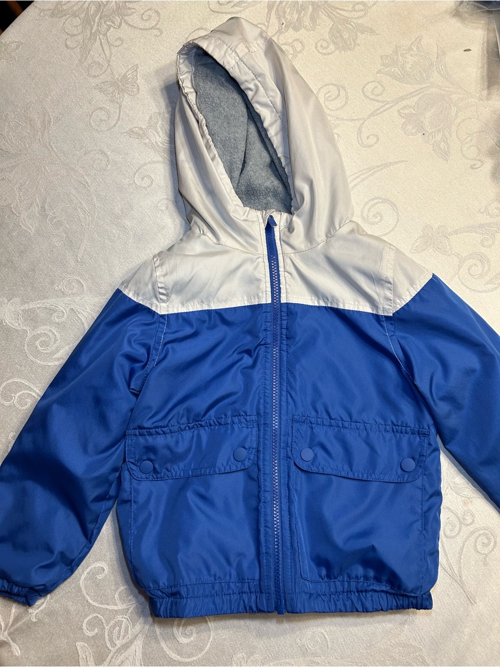 Carter's Blue and White Hooded Fall Jacket